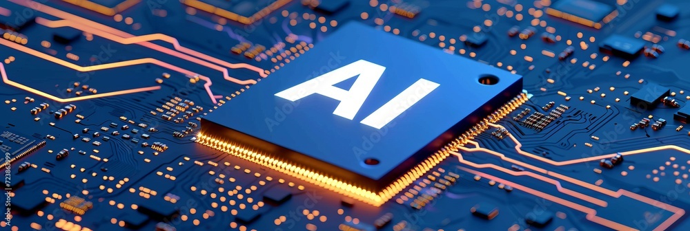 Poster ai security concept cpu with interactive holographic elements for data protection