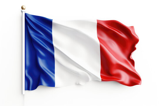 The france flag, isolated white background