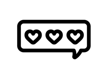 Fotobehang Heart speech bubble icon. Concept of St Valentines, love. Love message on social media concept. Greeting card design for web, email, social media, banner. Vector outline illustration © Alena Abramova