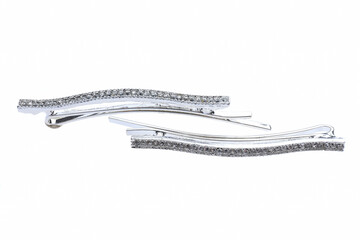 Silver hairpin with stones