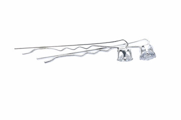 Silver hairpin with stones