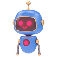 Naklejka premium Robot Character 3D Icon Illustration