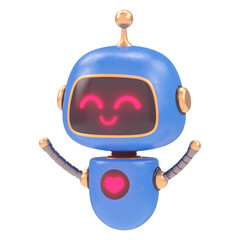 Robot Character 3D Icon Illustration