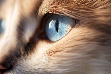 Blue cat eye of Ragdoll cat