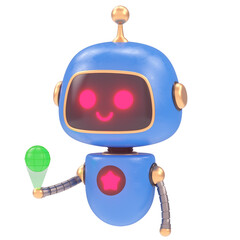 Naklejka premium Robot Character 3D Icon Illustration