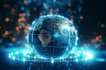 Obraz premium globe on blue background