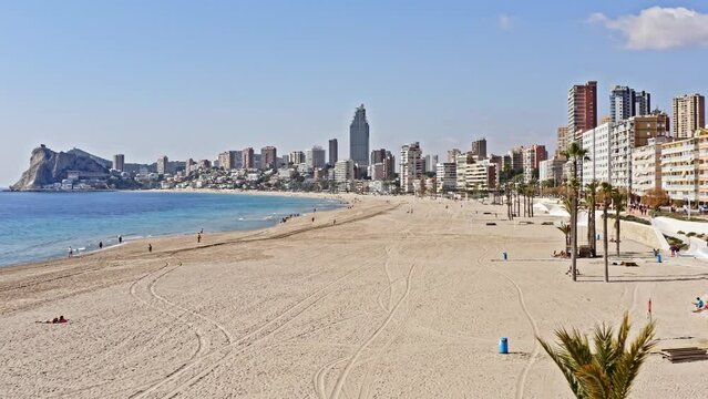 Aerial view of the calpe beach