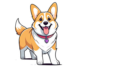 mischievous corgi dog, dog illustration	
