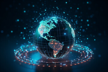 Fototapeta premium globe on blue background