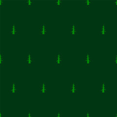 Green vector seamless pattern with small Christmas trees