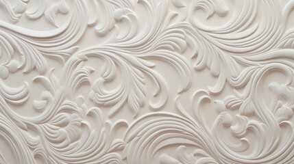 White floral embossed pattern background