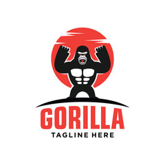 Gorilla Logo Design. Simple and Modern. Vector illustration