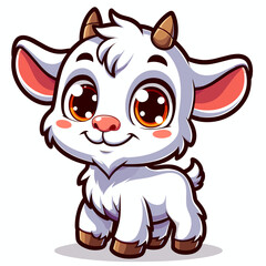 Cartoon character goat, flat colors