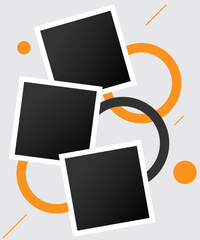 3 photo collage template. vector illustration, new collections