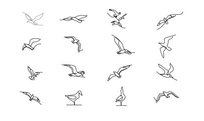 Seagulls fly over the surface of the sea. Small waves. World Maritime Day. template