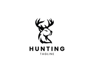 Simple Deer Hunting Logo Design Template