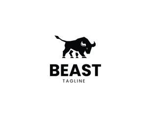 Simple Bull Beast Logo Design Template