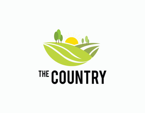 Simple Green Farming Logo Design Template