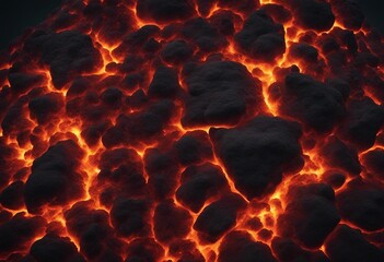 Lava texture fire background rock volcano magma molten hell hot flow flame pattern seamless Earth la - obrazy, fototapety, plakaty