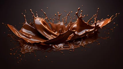 Zelfklevend Fotobehang splash of chocolate or Cocoa. 3d illustration. © Ziyan Yang
