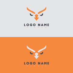 Minimalist eagle face Logo design 