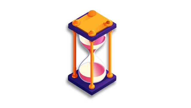 Sand Clock Icon of nice animated for your isometric videos easy to use with Transparent Background