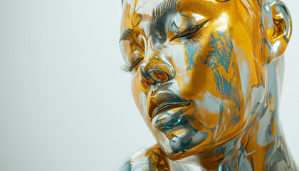 Unusual abstract close-up portrait of a girl art