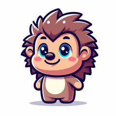 Cartoon hedgehog character, flat colors