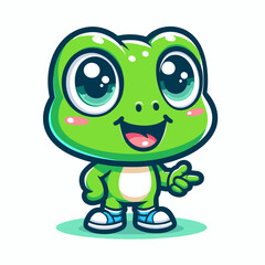 Cartoon character frog, flat colors