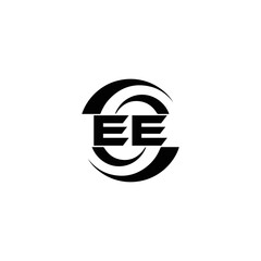EE logo. E E design. White EE letter. EE, E E letter logo SET design. Initial letter EE linked circle uppercase monogram logo. E E letter logo SET vector design. EE letter logo design
