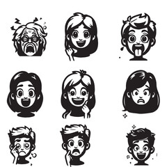 set of faces with different emotions