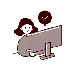 チェックする女性