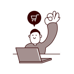 インターネットで買い物する男性