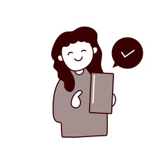 ケータイを操作する女性