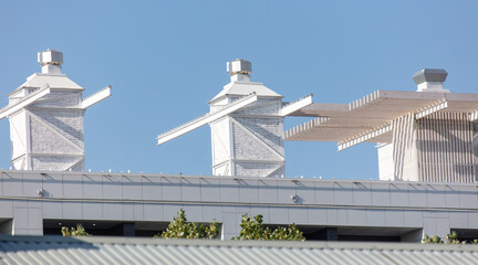 White pipe on the roof of the house