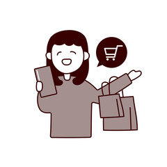 買い物する女性