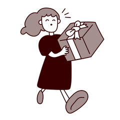 プレゼントを運ぶ女性	