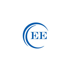 EE logo. E E design. White EE letter. EE, E E letter logo SET design. Initial letter EE linked circle uppercase monogram logo. E E letter logo SET vector design. EE letter logo design