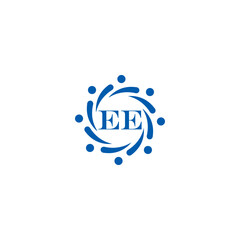EE logo. E E design. White EE letter. EE, E E letter logo SET design. Initial letter EE linked circle uppercase monogram logo. E E letter logo SET vector design. EE letter logo design