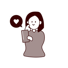 お気に入りをみつける女性	