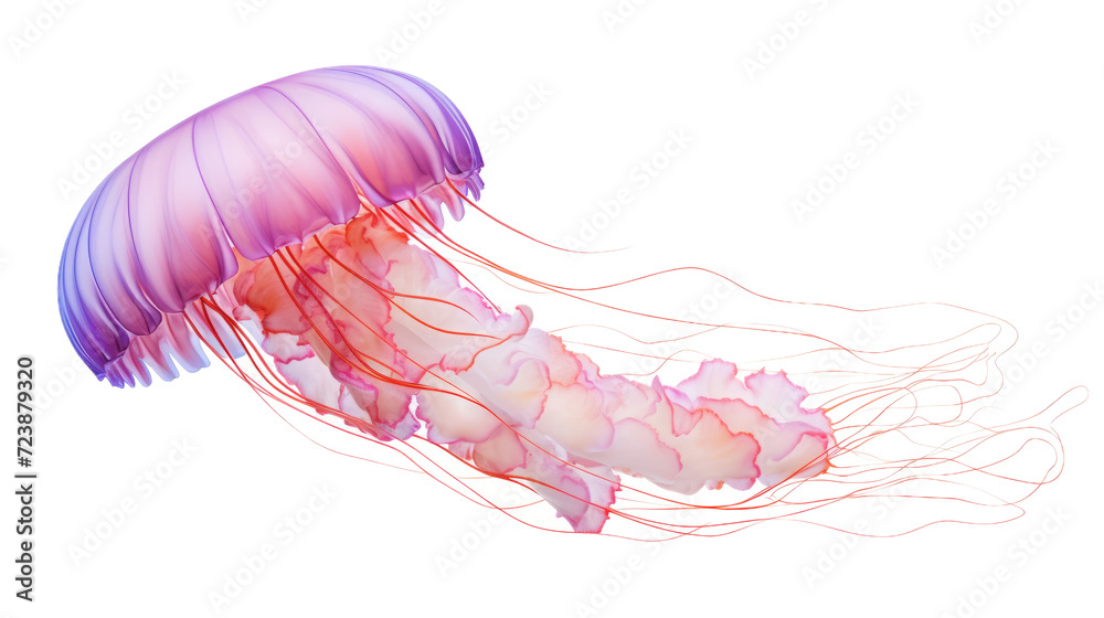 Wall mural Jellyfish. Isolated on a white background png like - Wall murals