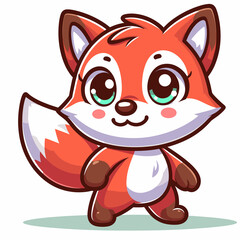 Cartoon character fox, flat colors
