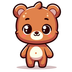 Cartoon character bear, flat colors