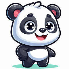 Cartoon panda character, flat colors