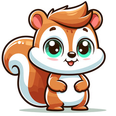 Cartoon character squirrel, flat colors