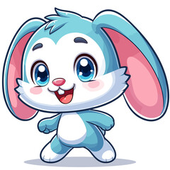Cartoon character rabbit, flat colors