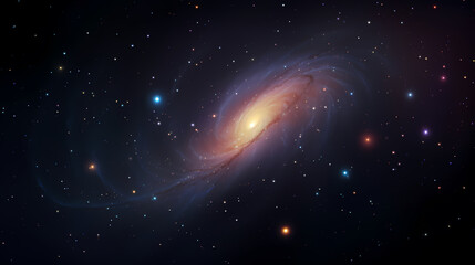 Space galaxy background, 3D illustration of nebulae in the universe