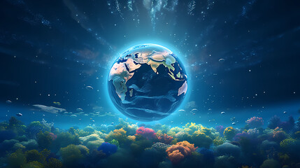 Space galaxy background, 3D illustration of nebulae in the universe