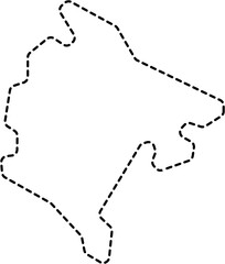 dash line drawing of montenegro map.