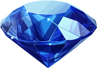 Gemstone Giggles: A Simple Cartoon of a Sapphire